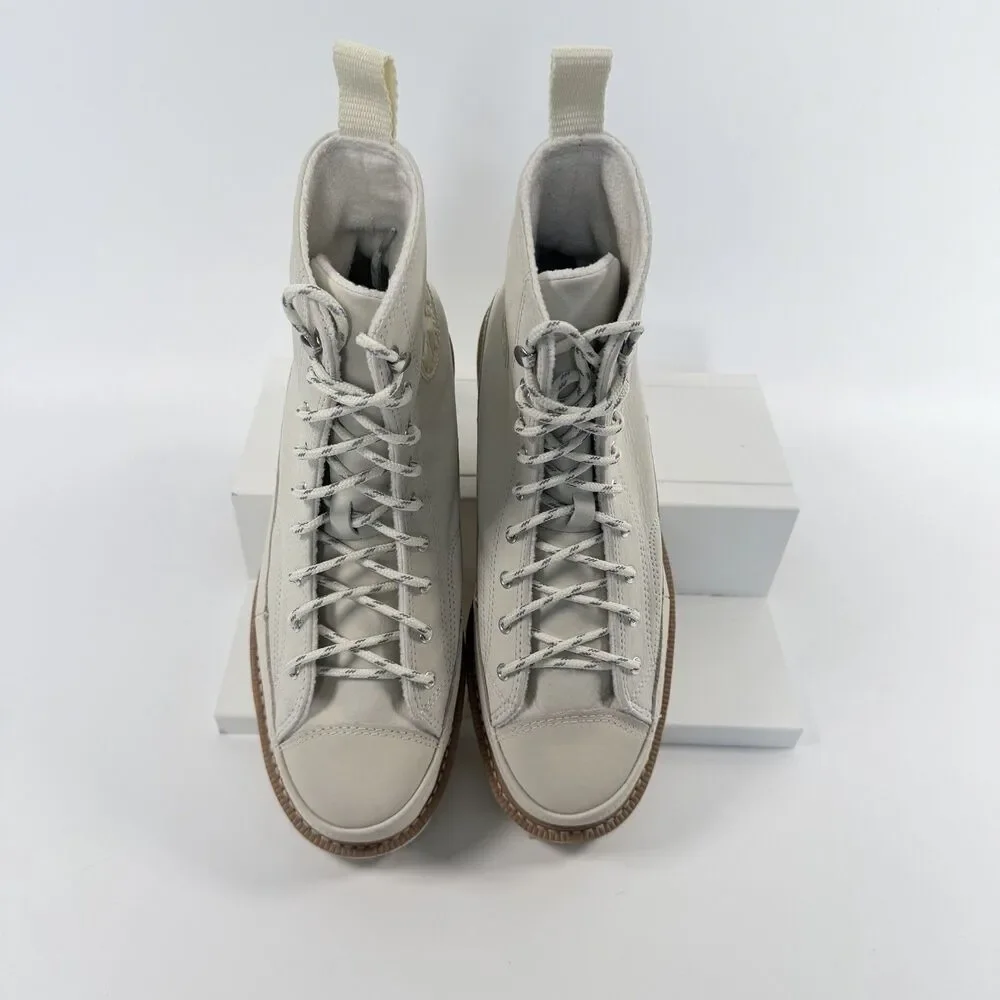 Converse Chuck Taylor Crafted Hi Top Boot Egret Natural Ivory Leather Womens 8.5 - Picture 6 of 11